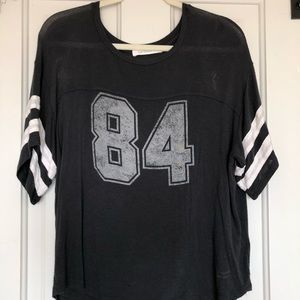 Distressed jersey tee